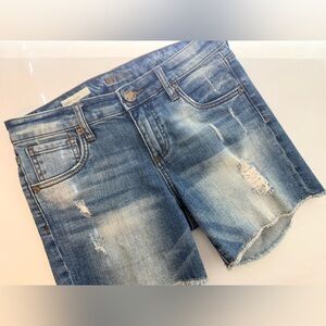 Kut from the Kloth Distressed Light Blue Denim Jean Shorts